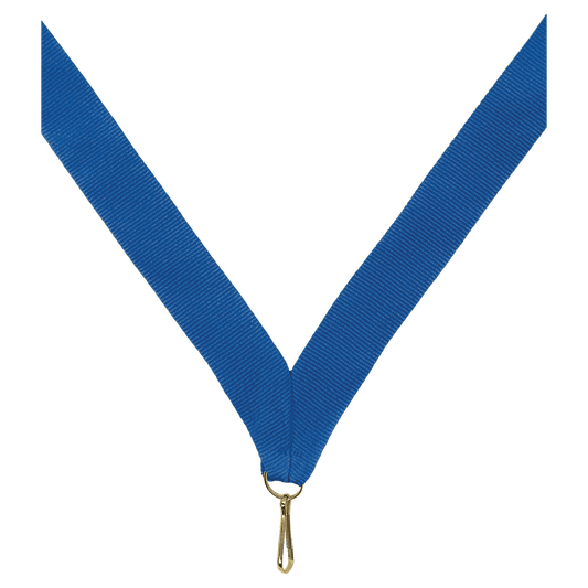 R120-6B - 7/8" Blue Neck Ribbon with Snap Clip